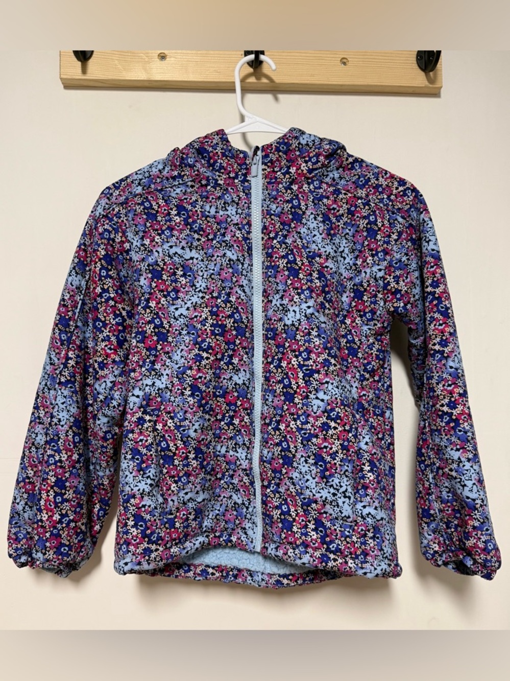 all in motion girls Floral plush softshell Jacket, size 10/12 (L)